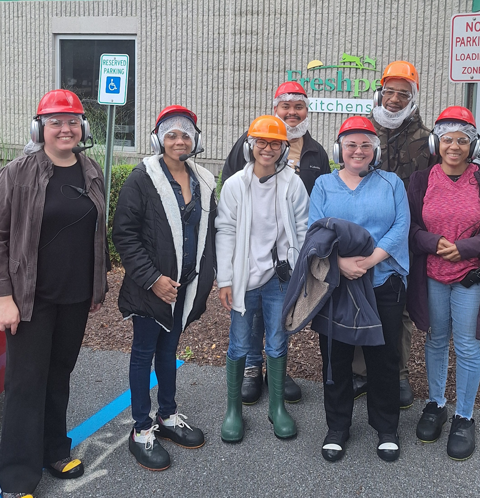 group of students at freshpet office