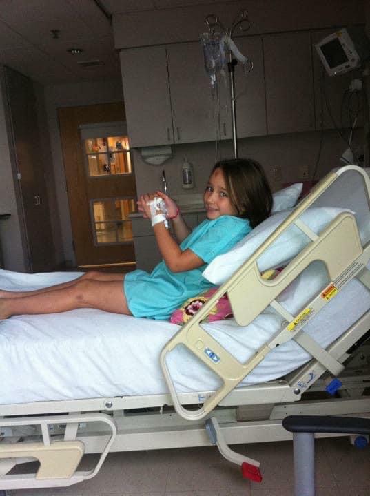 Chloe Post as a Child in the Hospital